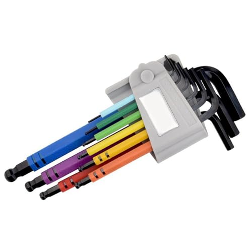 9-teiliges Sechskantschlüssel-Set, Farbkodierung für einfache Erkennung, langes Kugelende für effizientes, multidirektionales Arbeiten, Kugelkopf-Design 9-teiliges Sechskantschlüssel-Set, Farbkodierung für einfache Erkennung, langes Kugelende für effizientes, multidirektionales Arbeiten, Kugelkopf-Design von MALSSE