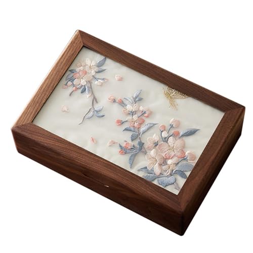 Anspruchsvoller Schmuckhalter aus Walnussholz, Aufbewahrungslösung für Uhren mit Stickerei, stilvolle Accessoires, Vitrine, Holz-Schmuckhalter Anspruchsvoller Schmuckhalter aus Walnussholz, Aufbewahrungslösung für Uhren mit Stickerei, stilvolle Accessoires, Vitrine, Holz-Schmuckhalter von MALSSE