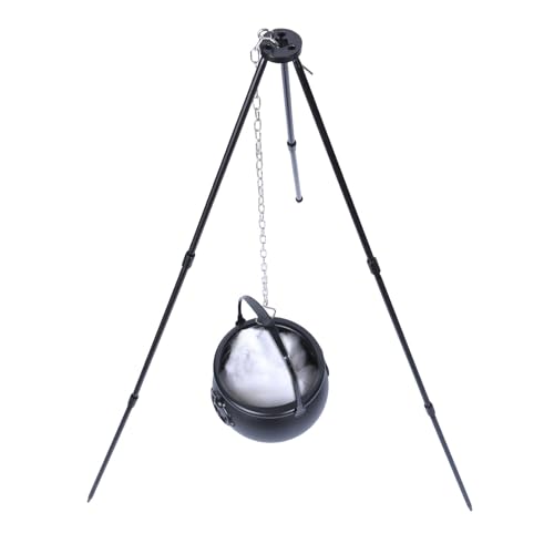 Bezaubernder Halloween-Kessel auf Stativ mit LED-Lichtern, festliche Innen- und Außendekoration, schwarze Kunststoffschale, Ornament, Halloween-Outdoor-Zubehör Bezaubernder Halloween-Kessel auf Stativ mit LED-Lichtern, festliche Innen- und Außendekoration, schwarze Kunststoffschale, Ornament, Halloween-Outdoor-Zubehör von MALSSE
