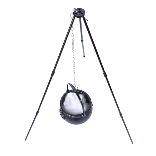 Bezaubernder Halloween-Kessel auf Stativ mit LED-Lichtern, festliche Innen- und Außendekoration, schwarze Kunststoffschale, Ornament, Halloween-Outdoor-Zubehör Bezaubernder Halloween-Kessel auf Stativ mit LED-Lichtern, festliche Innen- und Außendekoration, schwarze Kunststoffschale, Ornament, Halloween-Outdoor-Zubehör von MALSSE