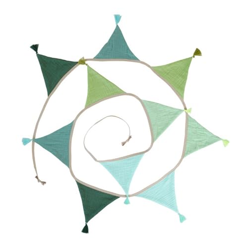 Bunte Baumwoll-Wimpelkette für Kinderzimmer, Dekoration, 2,6 m lang, Stoffgirlanden mit Fransen und Fransen, Girlanden, Festival, Event Bunte Baumwoll-Wimpelkette für Kinderzimmer, Dekoration, 2,6 m lang, Stoffgirlanden mit Fransen und Fransen, Girlanden, Festival, Event von MALSSE