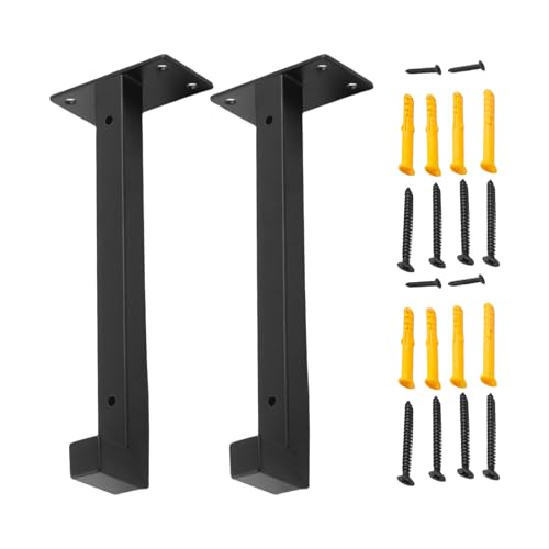 Dekorative Regalhalterungen für offene Regale in Küche und Wohnzimmer mit schwarzem Finish, rostbeständige Halterungen von MALSSE