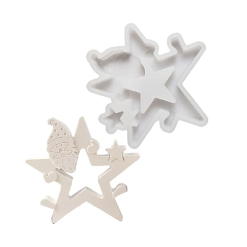Flexible Silikonform Stern Weihnachtsmann Figur Dekoration Herstellung Temperaturbeständig für Weihnachten Ornament Wiederverwendbare Beton Gips Form von MALSSE