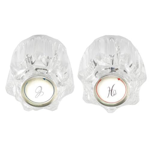 MALSSE 2 Stück praktische Camper-Duscharmaturknöpfe, Acryl, Ersatz für Waschbecken, heißes und kaltes Wasser, Wasserhahn-Ersatz von MALSSE