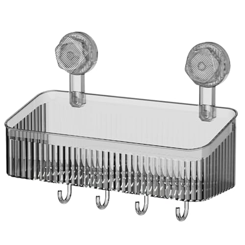 MALSSE Badezimmer-Regal, Aufbewahrungsregal, Wandbehang, Handtuchregal mit leistungsstarken Saugnäpfen, transparenter Organizer, Saugnapf MALSSE Badezimmer-Regal, Aufbewahrungsregal, Wandbehang, Handtuchregal mit leistungsstarken Saugnäpfen, transparenter Organizer, Saugnapf von MALSSE