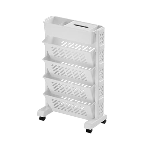 MALSSE Eleganter Buch-Organizer und modisches Aufbewahrungsregal mit tragbarem Regal, Zubehör für die Organisation zu Hause, elegantes weißes Bücherregal von MALSSE