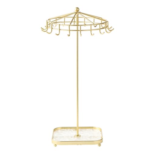 MALSSE Halskettenhalter aus Legierung, stilvoller Schmuckhalter, drehbarer Organizer für Schmuckaufbewahrung, abnehmbarer Halskettenständer von MALSSE