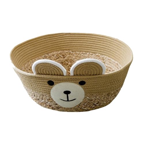 MALSSE Haustierbett, gewebter Korb mit abnehmbarem Kissen, Cartoon-Bär-Thema, Hundebett, abnehmbares Kissen, Nest, Katzenkorb MALSSE Haustierbett, gewebter Korb mit abnehmbarem Kissen, Cartoon-Bär-Thema, Hundebett, abnehmbares Kissen, Nest, Katzenkorb von MALSSE