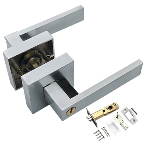 MALSSE Moderner Türgriff mit 1 Paar Sichtschutzgriffen, Tür mit verstellbaren Riegeln, Aluminium-Set, einfache Installation MALSSE Moderner Türgriff mit 1 Paar Sichtschutzgriffen, Tür mit verstellbaren Riegeln, Aluminium-Set, einfache Installation von MALSSE