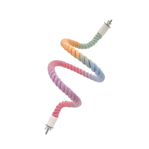 Mehrfarbige Vogelseil-Sitzstange, Stahldraht, bunt, verstellbar, Kletterspielzeug für Vogelkäfig, Schaukel, Leiter, Zubehör, Nymphensittichkäfig-Zubehör Mehrfarbige Vogelseil-Sitzstange, Stahldraht, bunt, verstellbar, Kletterspielzeug für Vogelkäfig, Schaukel, Leiter, Zubehör, Nymphensittichkäfig-Zubehör von MALSSE