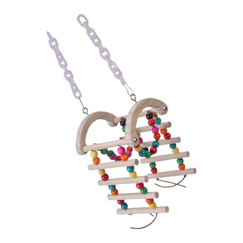 Papageienkäfig-Leiter-Schaukel-Set, Spielzeug für Vogelübungen, drinnen und draußen, hängende und bunte Perlen-Designs, Volieren, hängende Vogelschaukel Papageienkäfig-Leiter-Schaukel-Set, Spielzeug für Vogelübungen, drinnen und draußen, hängende und bunte Perlen-Designs, Volieren, hängende Vogelschaukel von MALSSE