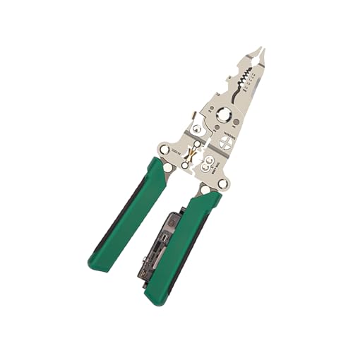 Professionelle Abisolierzange mit eingebautem Spannungsprüfer, Edelstahl, rutschfestes Design für präzises Abisolieren, Doppelabisolierzangen von MALSSE