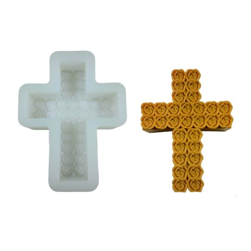 Rosenkreuz-Silikonform, Rosen-Formen, handgefertigte Seife, Harze, Beton, Gips, Dekorationen, Silikon von MALSSE