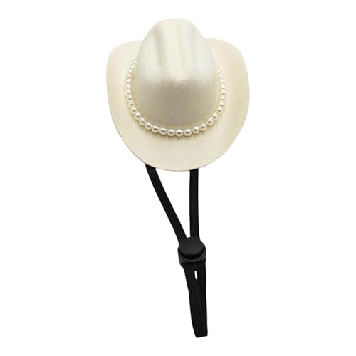 Schöner Fedoras-Hut für Hunde, stilvolle Perlenkette, Haustier-Kopfbedeckung für kleine bis große Haustiere, Foto-Requisiten, Halloween-Kostüm, Halloween-Kostüme von MALSSE
