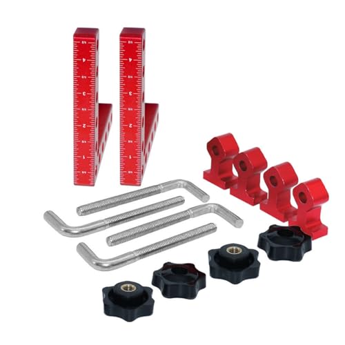 Set mit 6 quadratischen Eck-Klemmwinkeln aus Aluminiumlegierung mit verstellbarem Befestigungsblock für präzise 90-Grad-Winkel von MALSSE