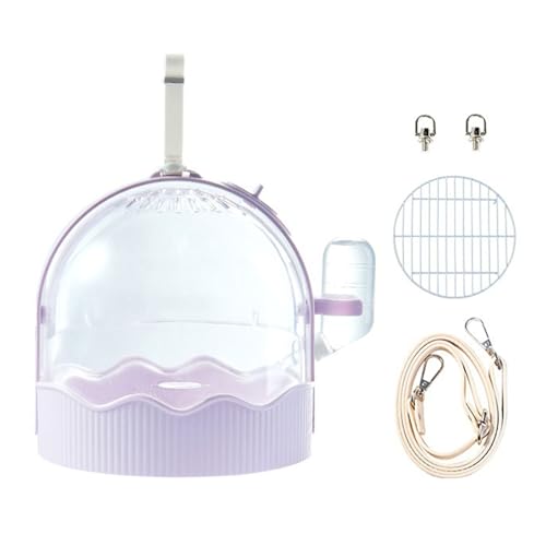 Transportkäfig für kleine Haustiere, tragbar, für Papageien, Outdoor, Reisen, Vogel mit 60-ml-Wasserflasche und Stationsrahmen, für Reisen mit Station, Nymphensittiche von MALSSE