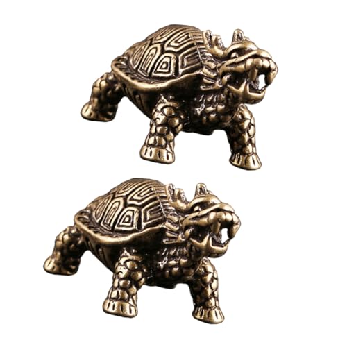 MALUGOGO 2 Stück Retro Messing Drachen Schildkröte Ornamente Dekorative Feng Shui Desktop Verzierungen für Home Office Stabilität und einzigartige Handwerkskunst MALUGOGO 2 Stück Retro Messing Drachen Schildkröte Ornamente Dekorative Feng Shui Desktop Verzierungen für Home Office Stabilität und einzigartige Handwerkskunst von MALUGOGO