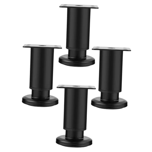 MALUGOGO 4 Stück Teiliges Verstellbare Möbelfüße Robuste Höhenverstellbare Möbelbeine als Ersatz für Tisch Bett Schrank und Stuhl Stabile Unterstützung mit Rutschfestem Sockel von MALUGOGO