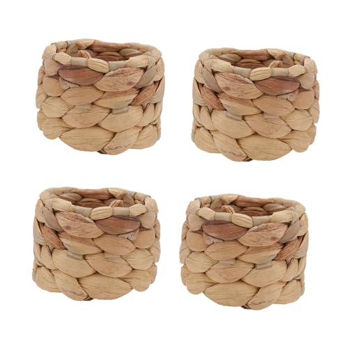 MALUGOGO 4 Stück handgewebte Stroh-Serviettenringe, natürliche dekorative Serviettenhalter für Zuhause, Restaurant, Tischdekoration, wiederverwendbar, elegante Serviettenschnallen MALUGOGO 4 Stück handgewebte Stroh-Serviettenringe, natürliche dekorative Serviettenhalter für Zuhause, Restaurant, Tischdekoration, wiederverwendbar, elegante Serviettenschnallen von MALUGOGO