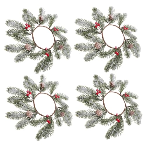 MALUGOGO 4pcs Christmas Decoration Wreath Advent Candles Holder Decorative Advent Wreath Xmas Taper Candles Holder Christmas Table Centerpiece Rings Iron Wire MALUGOGO 4pcs Christmas Decoration Wreath Advent Candles Holder Decorative Advent Wreath Xmas Taper Candles Holder Christmas Table Centerpiece Rings Iron Wire von MALUGOGO