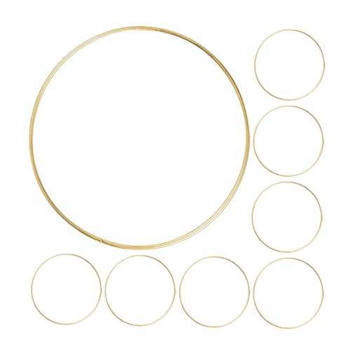 MALUGOGO 8 Stück goldene Metall-Bastelreifen Eisenringe für DIY Traumfänger-Kränze, Hochzeitstisch, Tafelaufsätze, Blumen-Makramee, Bastelmaterialien MALUGOGO 8 Stück goldene Metall-Bastelreifen Eisenringe für DIY Traumfänger-Kränze, Hochzeitstisch, Tafelaufsätze, Blumen-Makramee, Bastelmaterialien von MALUGOGO