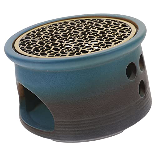 MALUGOGO Keramik-Tee-Stövchen, Teekanne, Kerzenhalter zum Erhitzen und Wärmerückhaltung, schwarze Keramik-Wachsschmelzbrenner mit Teelichthalter, kompakte Heimdekoration für Teeliebhaber und Geschenk von MALUGOGO