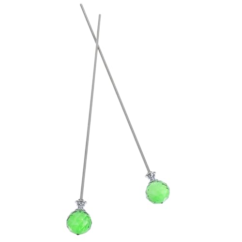 MALUGOGO Kristall-Gartenstecker mit eleganter Kristallspitze und langer Gewindestange, stabile Pflanzenstützen für Feengärten, Blumentöpfe, Dekorationen, vielseitiges Outdoor-Akzent-Zubehör, 2 Stück von MALUGOGO