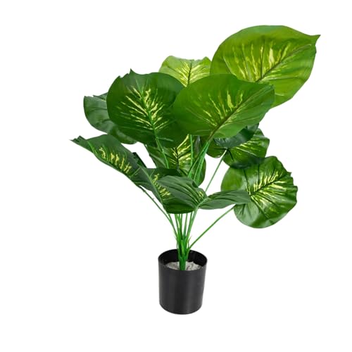MALUGOGO Künstliche Monstera Deliciosa Bonsai Simulation Topfpflanze für Innen Home Office Decor Lebensecht Faux Grün mit lebendiger Handwerkskunst Sommer Dekorative Ornament für Wohnen u von MALUGOGO