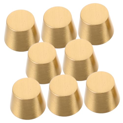 MALUGOGO Schmuckkästchen aus Messing, kleine Holzbrett-Erhöhungsfüße mit stabilem Kegel-Design, dekorative Hardware für Tabletts, Displayboxen und Möbelzubehör, 8 Stück von MALUGOGO