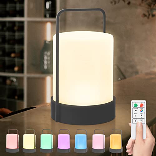 MALUX LED Akku Outdoor-Lampe kabellos-tragbar Metall-Basis Tischleuchte Außen USB-C aufladbar dimmbare LED Tischlampe mit RGB & warmweiß (3000K) IP44 für Bar/BBQ/Camping/Garten/Terrasse​ von MALUX