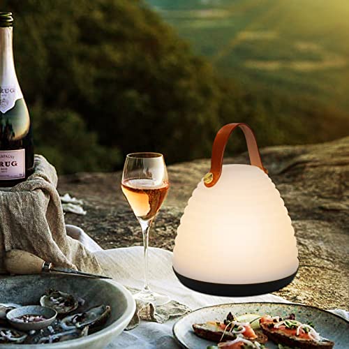 MALUX Led Tischlampe für Außen mit Fernbedienung Warmweiß 8 Farben Dimmbar Outdoor Tischlampe Wasserdicht Ideales Dekor für Ihr Haus und Garten(Faden,Ledergriff) von MALUX