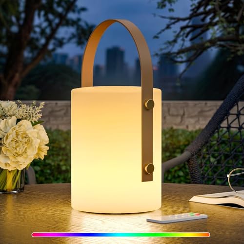 MALUX LED Tischlampe 8 Farben Outdoor Lampe Akku für Alle Jahreszeiten Tischlampe Kabellos mit Fernbedienung Dimmbar IP44 Wasserdicht Gartenlampe für Camping Terrasse Garten Heimat Deko MALUX LED Tischlampe 8 Farben Outdoor Lampe Akku für Alle Jahreszeiten Tischlampe Kabellos mit Fernbedienung Dimmbar IP44 Wasserdicht Gartenlampe für Camping Terrasse Garten Heimat Deko von MALUX