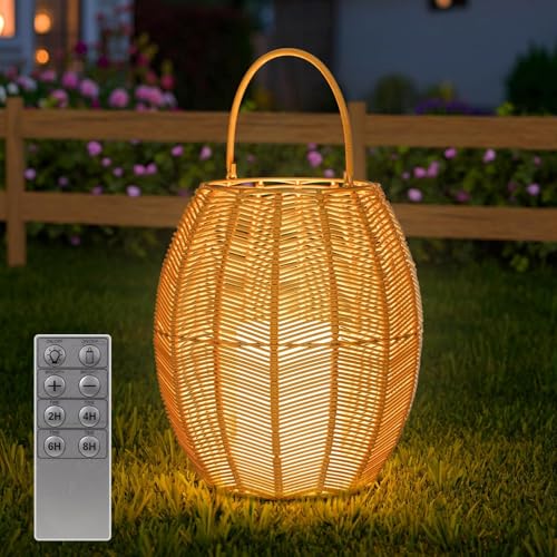 MALUX Laternen für Außen Tischlampe Outdoor Warmes Weiß 2700K Hängend Stehend Handgestrickte IP44 Wasserdicht für Terrasse Garten Innenhof von MALUX