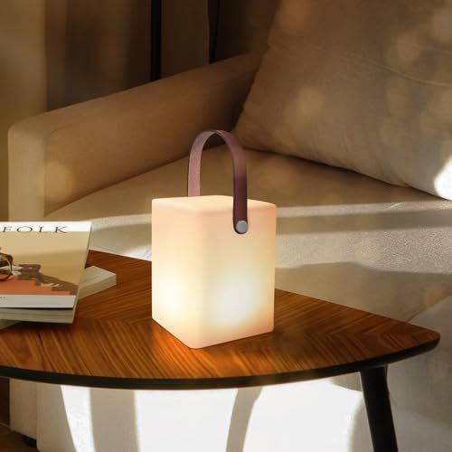 MALUX Outdoor Lampe Akku LED Outdoor Tischlampe mit Fernbedienung Warmweiß 8 Farben Wasserdicht Ideales Dekor für Ihr Haus und Garten ostern dekoration (Quadratisch) von MALUX