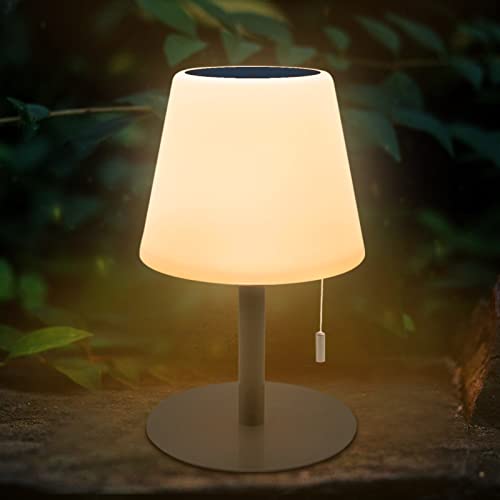 GGNOO LED-Solar-Tischleuchte Außen Tischlampe solar outdoor 2 in 1 solarladung 8 Farben Dimmbar mit Fernbedienung Outdoor Kabellos Tischleuchte für Tisch garten camping von MALUX