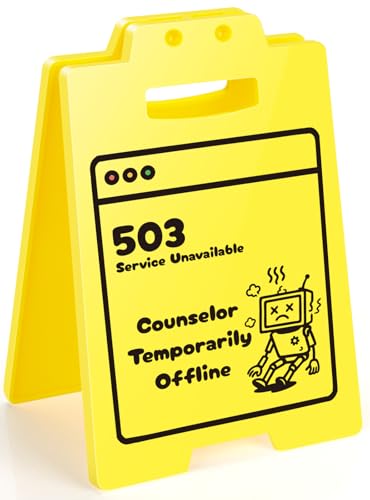 Funny 503 Error Robot Schreibtischschild – Gag Geschenk für Berater, Programmierer und Kollegen, psychische Gesundheit Burnout & Offline Humor, Tech-Themed Office Decor Funny 503 Error Robot Schreibtischschild – Gag Geschenk für Berater, Programmierer und Kollegen, psychische Gesundheit Burnout & Offline Humor, Tech-Themed Office Decor von MAMAGIFTREE