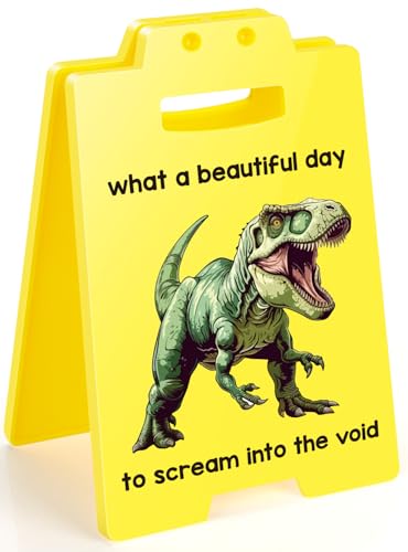 Sarkastisches T-Rex-Schreibtischschild – "Scream In The Void", lustige Bürodekoration für Kollegen, relativer, Angst, Humor, Gag-Geschenk, Dinosaurier-Thema, Neuheit Schild Sarkastisches T-Rex-Schreibtischschild – "Scream In The Void", lustige Bürodekoration für Kollegen, relativer, Angst, Humor, Gag-Geschenk, Dinosaurier-Thema, Neuheit Schild von MAMAGIFTREE
