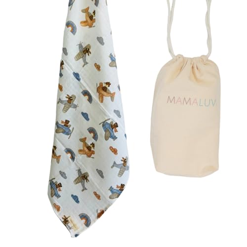 MAMALUV Musselin Swaddle für Neugeborenes Baby, 100% Baumwolle Handmade Baby Swaddle Wrap, Soft & Gentle Swaddle Muslin für empfindliche Babyhaut, Unisex, Gemustert, 120X120 cm von MAMALUV