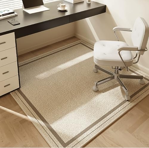 MAMAM Quadratischer Wohnzimmerteppich mit Vintage-Muster,Boho-Büroteppich mit geometrischen Mustern,Pflegeleichter Computerstuhlteppich,Verdickter Rutschfester Schlafzimmerteppich(A,120 * 120CM) von MAMAM