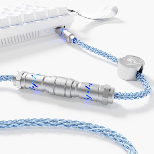 MAMBASNAKE C07 USB C Tastaturkabel für 8KHz Magnettastatur, Geflochtenes Ladekabel, Einstellbares RGB, Datenübertragung, 1,5M USB A zu Type C, 5-Pin CNC Flugzeugsteckverbinder (Blau) MAMBASNAKE C07 USB C Tastaturkabel für 8KHz Magnettastatur, Geflochtenes Ladekabel, Einstellbares RGB, Datenübertragung, 1,5M USB A zu Type C, 5-Pin CNC Flugzeugsteckverbinder (Blau) von MAMBASNAKE