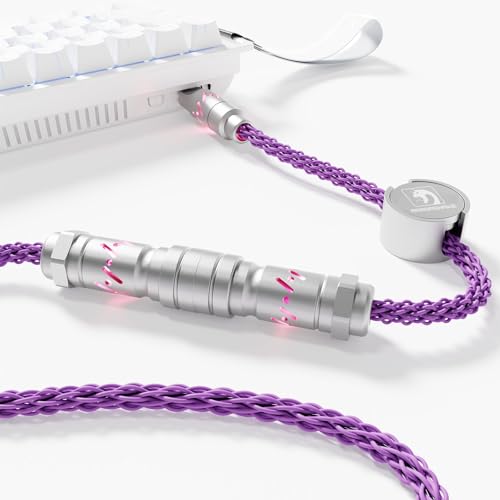 MAMBASNAKE C07 USB C Tastaturkabel für 8KHz Magnettastatur, Geflochtenes Ladekabel, Einstellbares RGB, Datenübertragung, 1,5M USB A zu Type C, 5-Pin CNC Flugzeugsteckverbinder, Lila MAMBASNAKE C07 USB C Tastaturkabel für 8KHz Magnettastatur, Geflochtenes Ladekabel, Einstellbares RGB, Datenübertragung, 1,5M USB A zu Type C, 5-Pin CNC Flugzeugsteckverbinder, Lila von MAMBASNAKE