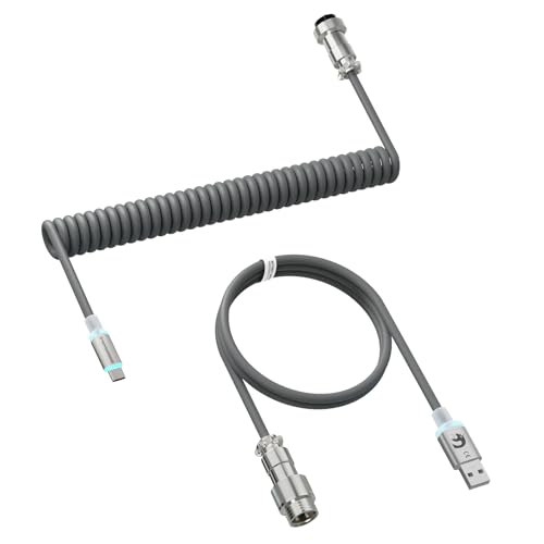 MAMBASNAKE C01 Ultra USB C Spiral Tastaturkabel, 8K Polling Rate Rapid Trigger USB-A to USB-C Mechanische Gaming-Tastatur TPU Cable with Metall-Luftfahrtstecker, RGB-Beleuchtung, for PC/Mac, Grau MAMBASNAKE C01 Ultra USB C Spiral Tastaturkabel, 8K Polling Rate Rapid Trigger USB-A to USB-C Mechanische Gaming-Tastatur TPU Cable with Metall-Luftfahrtstecker, RGB-Beleuchtung, for PC/Mac, Grau von MAMBASNAKE