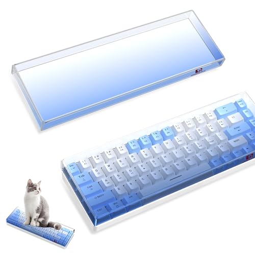 MAMBASNAKE Premium Acrylic 68-Key Keyboard Cover Dust Cover Waterproof Anti-Knock Clear Keyboard Cover for TKL PC Mechanical Gaming Keyboard, 12.2*4*0.9in, Compatible with K68 RK68 SKY68 T8 K6 Blue von MAMBASNAKE