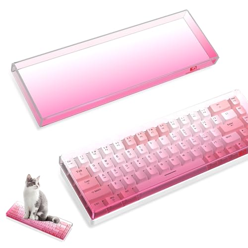 MAMBASNAKE Premium Acrylic 68-Key Keyboard Cover Dust Cover Waterproof Anti-Knock Clear Keyboard Cover for TKL PC Mechanical Gaming Keyboard, 12.2*4*0.9in, Compatible with K68 RK68 SKY68 T8 K6 Pink von MAMBASNAKE