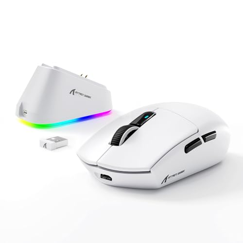 MAMBASNAKE x Attack Shark G3PRO Gaming-Maus mit Magnetischer Ladestation, BT/2.4G Wireless/Kabel, PixArt PAW3311 Gaming-Sensor, 59g Leicht, 25000 DPI Lightspeed Gamer Office-Mäuse für PC/Mac-Weiß MAMBASNAKE x Attack Shark G3PRO Gaming-Maus mit Magnetischer Ladestation, BT/2.4G Wireless/Kabel, PixArt PAW3311 Gaming-Sensor, 59g Leicht, 25000 DPI Lightspeed Gamer Office-Mäuse für PC/Mac-Weiß von MAMBASNAKE