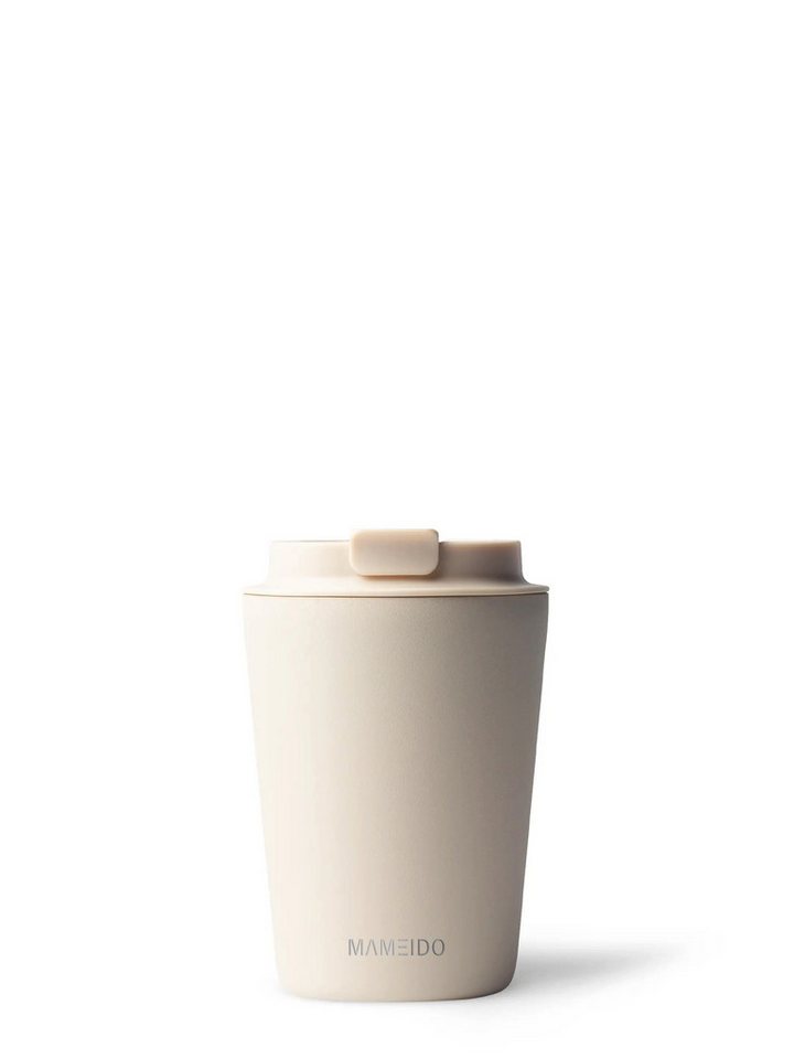MAMEIDO Thermobecher, Edelstahl, Kunststoff, Silikon, doppelwandig isoliert, auslaufsicher in 350ml, 470ml, 700ml & 1200ml von MAMEIDO
