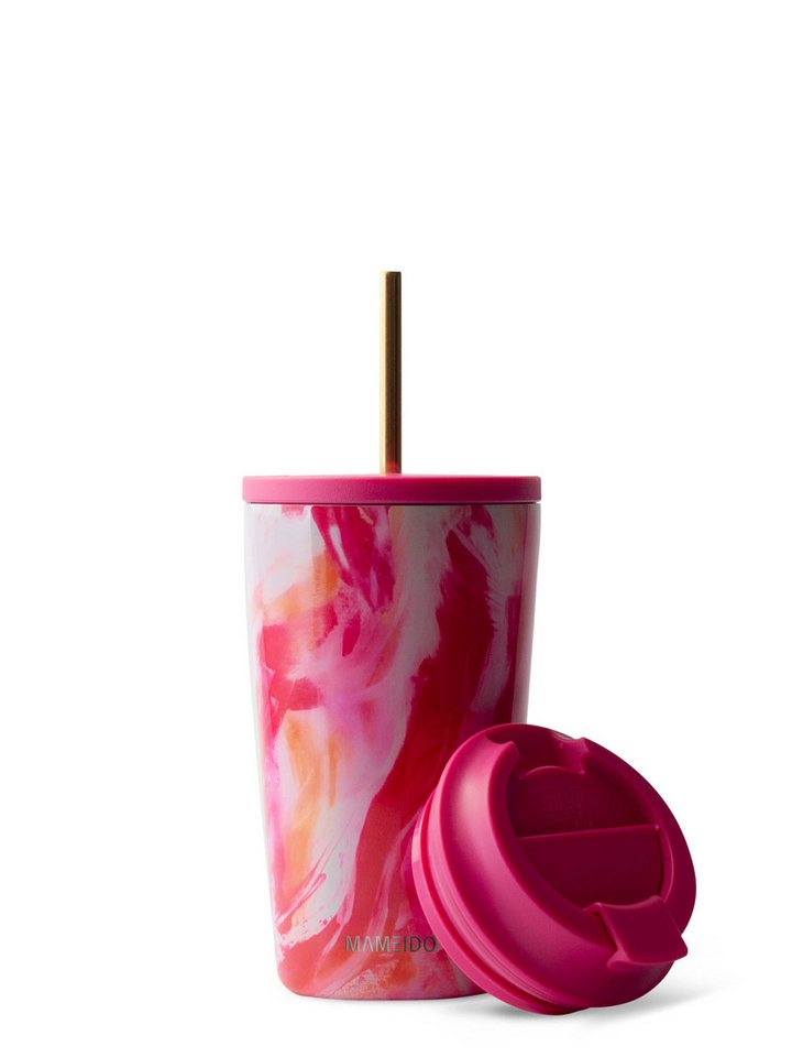 MAMEIDO Thermobecher, Edelstahl, Kunststoff, Silikon, doppelwandig isoliert, auslaufsicher in 350ml, 470ml, 700ml & 1200ml MAMEIDO Thermobecher, Edelstahl, Kunststoff, Silikon, doppelwandig isoliert, auslaufsicher in 350ml, 470ml, 700ml & 1200ml von MAMEIDO
