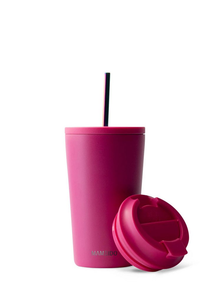 MAMEIDO Thermobecher, Edelstahl, doppelwandig isoliert, auslaufsicher in 350ml, 470ml, 700ml & 1200ml von MAMEIDO
