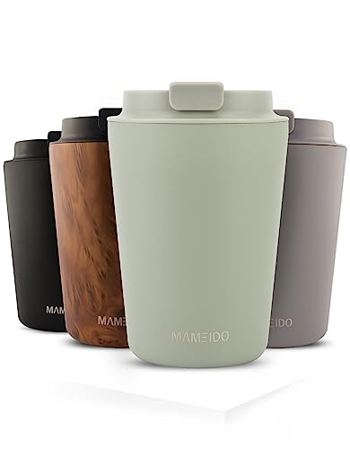 MAMEIDO Thermobecher 350ml, 470ml & 700ml - dichter Kaffeebecher to go aus Edelstahl doppelwandig isoliert, auslaufsicher - Coffee to go Becher warmhaltend (Desert Sage, 0,35l) von MAMEIDO