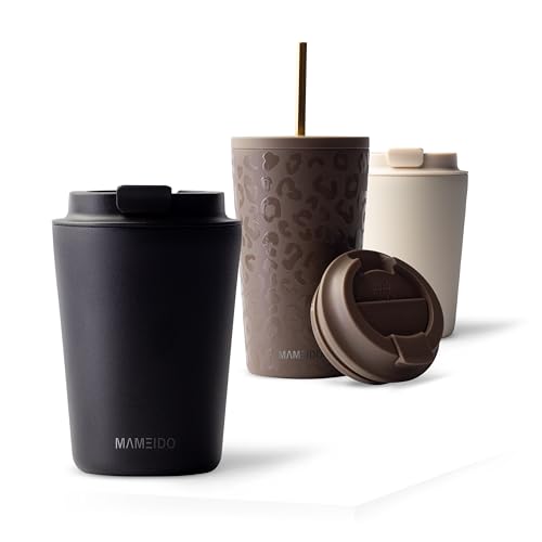 MAMEIDO Thermobecher 350 ml, dichter Kaffeebecher to go aus Edelstahl doppelwandig isoliert, auslaufsicher, Coffee to go Becher warmhaltend (Rich Black) MAMEIDO Thermobecher 350 ml, dichter Kaffeebecher to go aus Edelstahl doppelwandig isoliert, auslaufsicher, Coffee to go Becher warmhaltend (Rich Black) von MAMEIDO